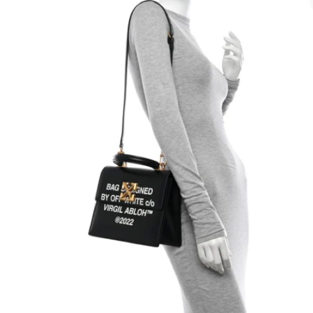 Off-White Calfskin Jitney 2.8 Virgil Abloh Shoulder Bag Blk